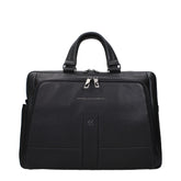 Black Leather Business And Laptop Bag