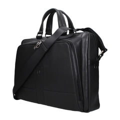 Black Leather Business And Laptop Bag