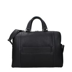 Black Leather Business And Laptop Bag