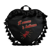 Black Heart L'Amore Patch Embellished Kids Backpack