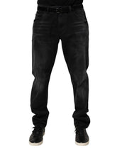 Black Washed Cotton Skinny Men Denim Jeans