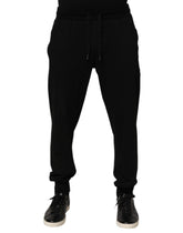 Black Cotton DG Logo Men Jogger Pants