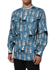 Blue Jazz Printed Cotton Button Front Shirt