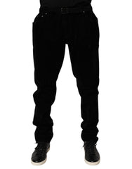 Black Cotton Slim Fit Denim Trouser Jeans