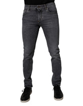 Dark Gray Cotton Stretch Skinny Denim Jeans