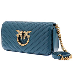 Blue Calfskin Women's Crossbody Bag