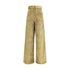 Gold Cotton Casual Pants