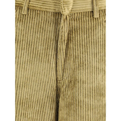 Gold Cotton Casual Pants