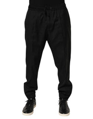 Black Drawstring Men Jogger Sweatpants Pants