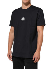 Black Logo Compass Cotton Crew Neck T-Shirt