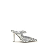 Silver Leather High Heel Pumps
