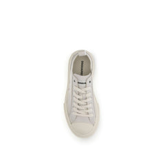 Cream Leather Platform Sneakers