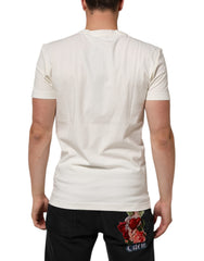White Cotton Logo Bandana Print Men T-Shirt