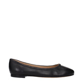 Black Leather Ballet Flats