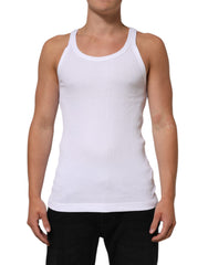 White Sleeveless Round Neck Tank Top T-Shirt