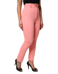Pink High Waist Dress Tapered Trouser Pants
