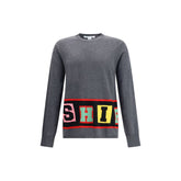 Crewneck sweater with colorful lettering