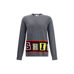 Crewneck sweater with colorful lettering