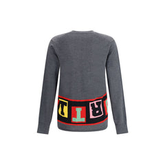 Crewneck sweater with colorful lettering