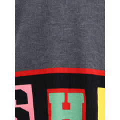 Crewneck sweater with colorful lettering
