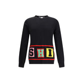 Crewneck sweater with colorful lettering