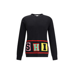 Crewneck sweater with colorful lettering