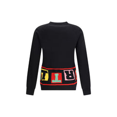 Crewneck sweater with colorful lettering