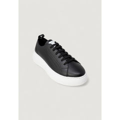 Black Artificial Leather Low Top Sneakers