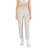 Beige Linen Casual Pants