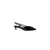 Black Polyester High Heel Pumps