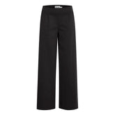 Black Recycled Polyurethane Casual Pants