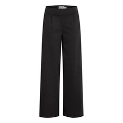 Black Recycled Polyurethane Casual Pants