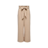 Beige Viscose Casual Pants