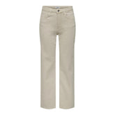 Beige Cotton Relaxed Fit Jeans
