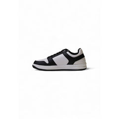 Black And White Polyester Athletic Sneakers