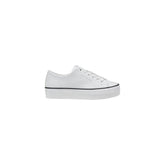 Black And White Leather Platform Sneakers
