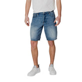 Blue Polyester Bermuda Shorts