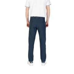 Blue Polyester Skinny Pants