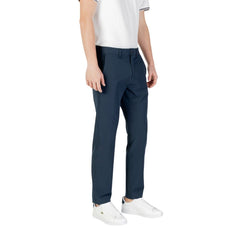 Blue Polyester Skinny Pants