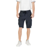 Blue Polyester Bermuda Shorts