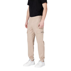Beige Cotton Joggers Workout Pant