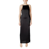 Black Recycled Polyester Long Dress