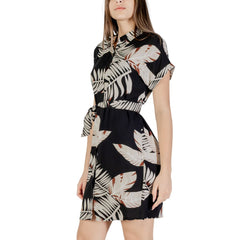 Beige Viscose Short Dress