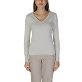 Cream Viscose Long Sleeve T-Shirt