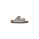 Gray Leather Slippers