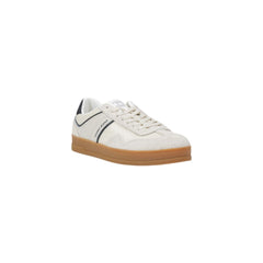 Cream Leather Low Top Sneakers