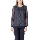 Blue Polyester Blouse