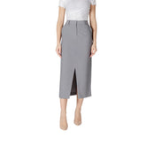 Gray Polyester Long Skirt