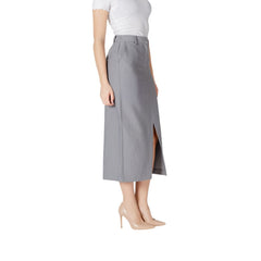 تنورة طويلة من البوليستر الرمادي