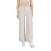 Beige Viscose Casual Pants